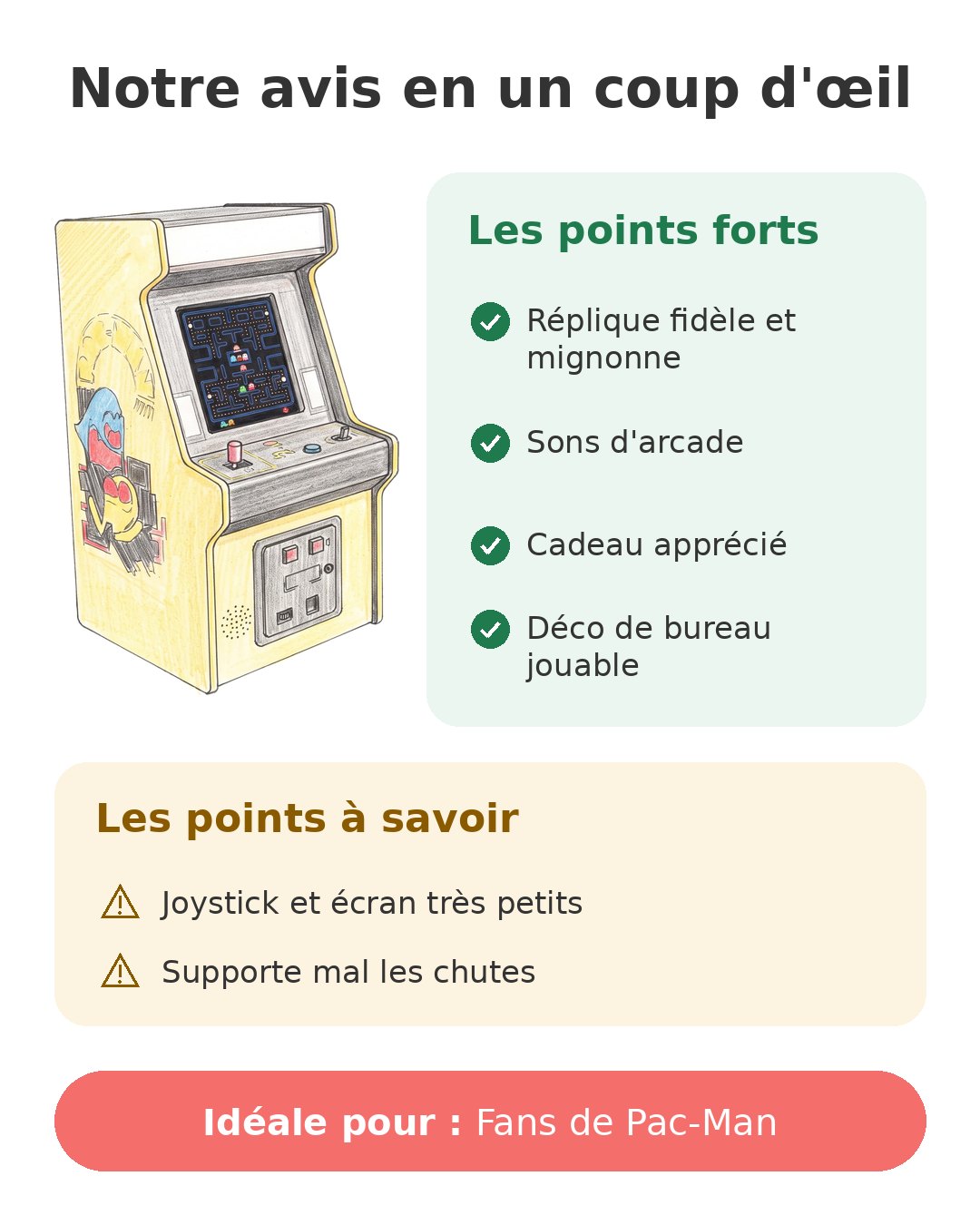 Pac-Man en mini borne d'arcade portable de Basic Fun Notre avis en un coup d'œil sur Mini borne Pac-Man