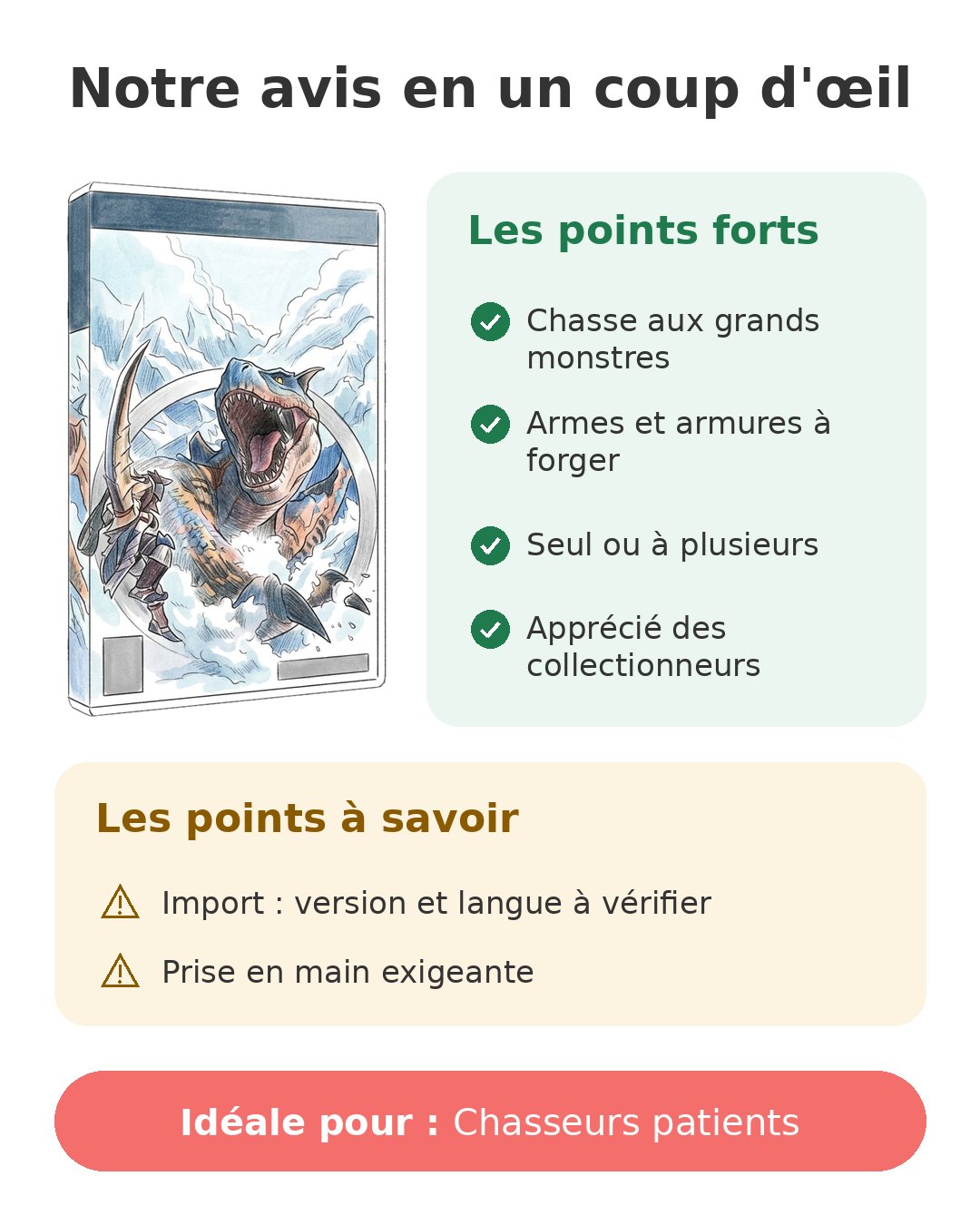 Notre avis en un coup d'œil sur Monster Hunter PSP