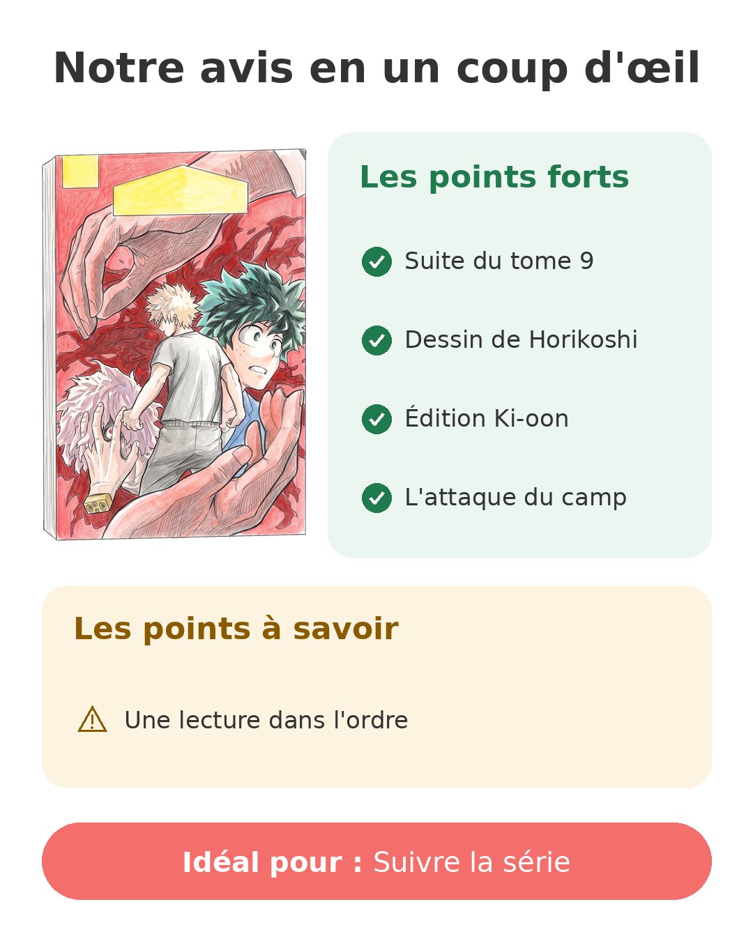 My Hero Academia - Tome 10 Notre avis en un coup d'œil sur My Hero Academia T10