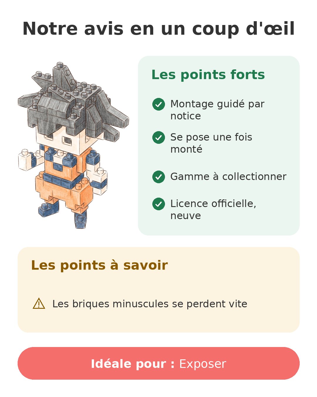 Notre avis en un coup d'œil sur Nanoblock Son Goku