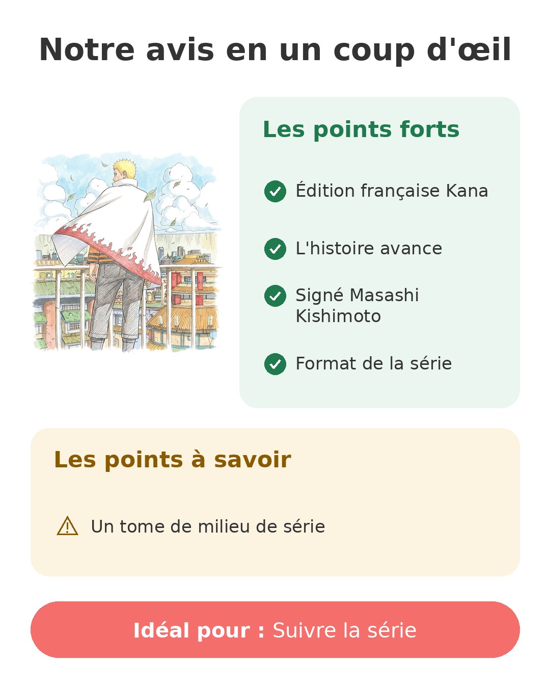 Notre avis en un coup d'œil sur Naruto 72