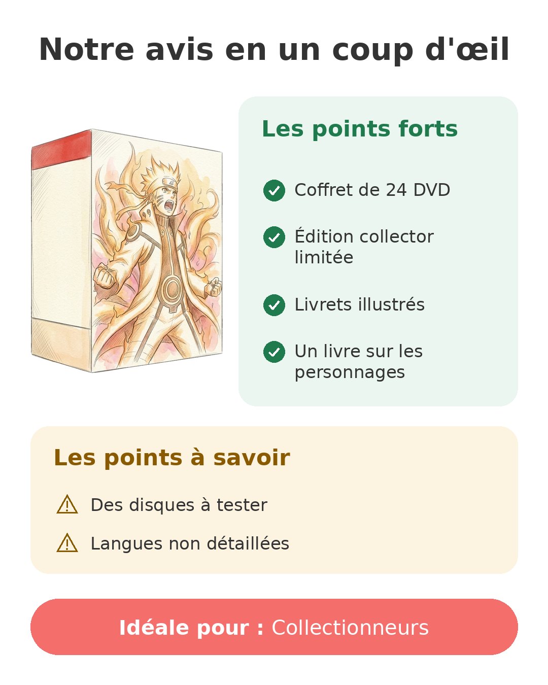 Notre avis en un coup d'œil sur Coffret Shippuden