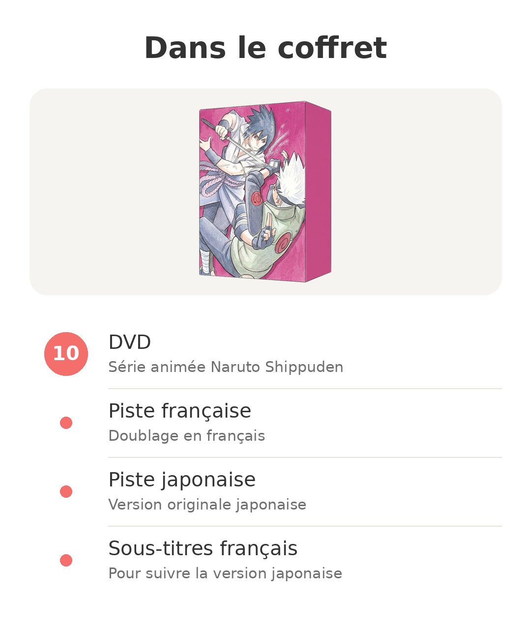 Contenu de la boîte : Shippuden Ninja 4