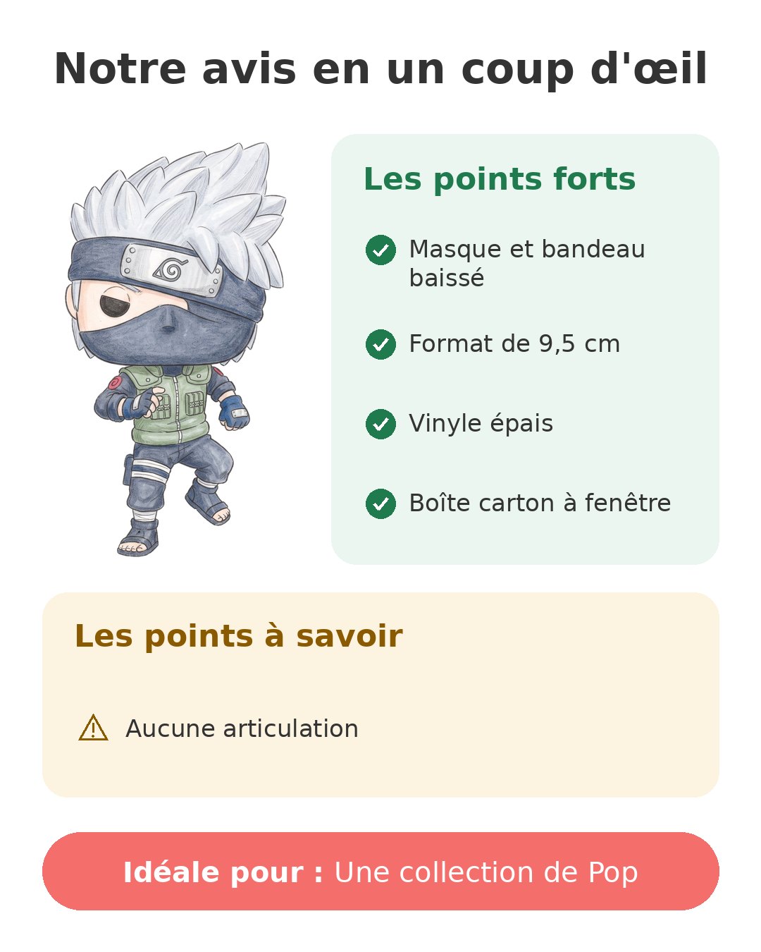 Notre avis en un coup d'œil sur Pop Kakashi Hatake