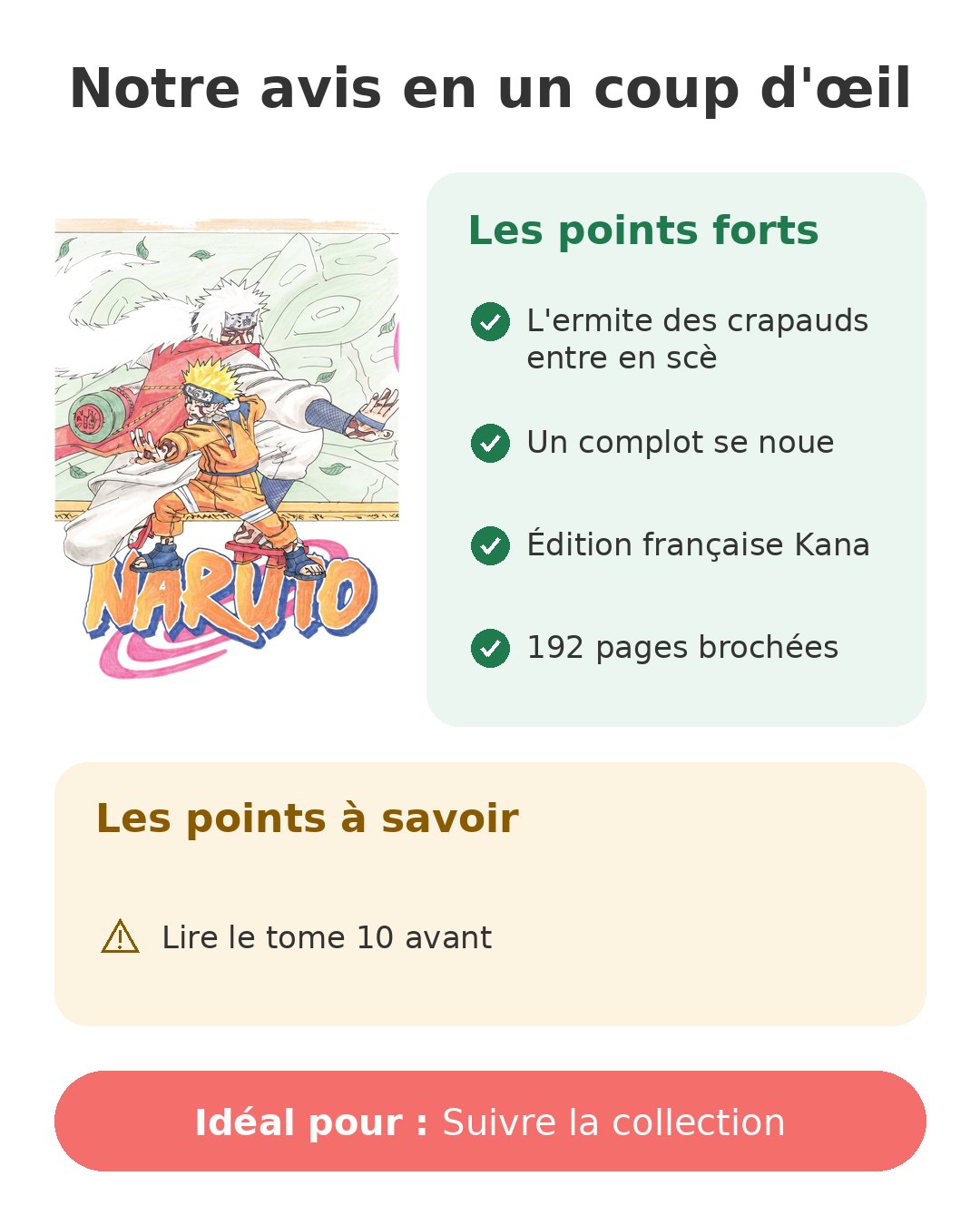 Notre avis en un coup d'œil sur Naruto T11