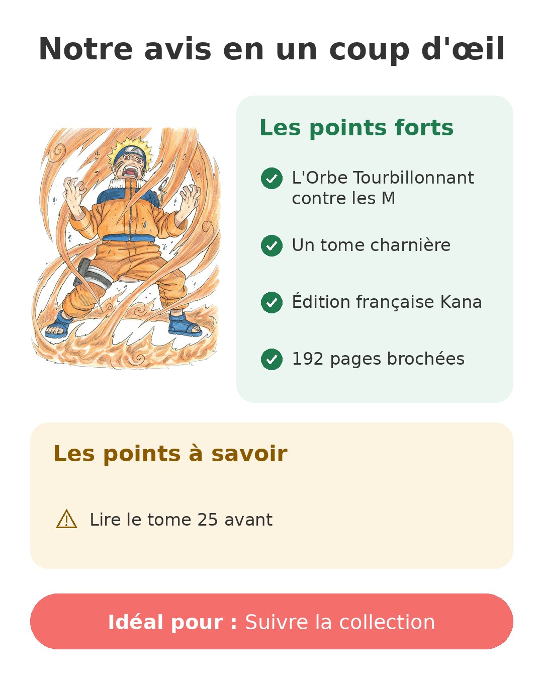 Notre avis en un coup d'œil sur Naruto T26