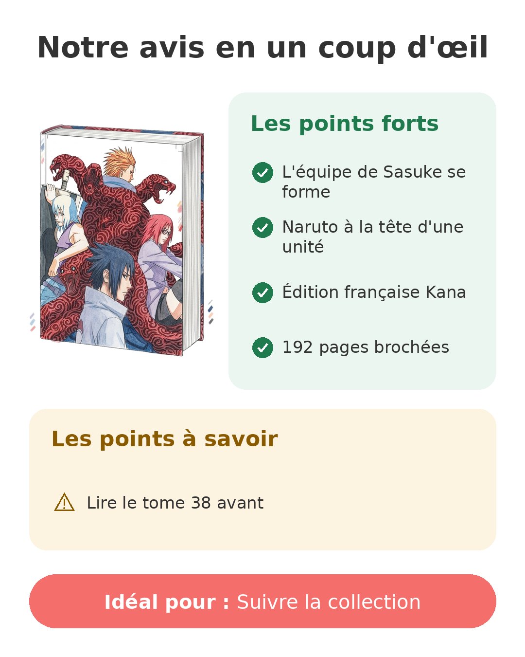 Notre avis en un coup d'œil sur Naruto T39