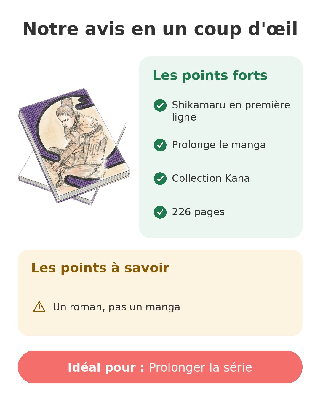 Notre avis en un coup d'œil sur Naruto roman T4