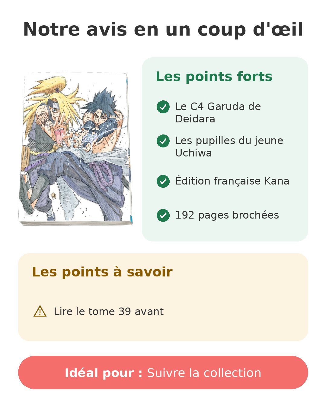 Notre avis en un coup d'œil sur Naruto T40