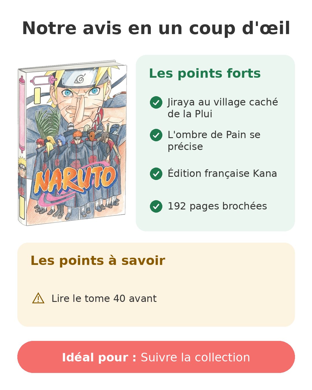 Notre avis en un coup d'œil sur Naruto T41