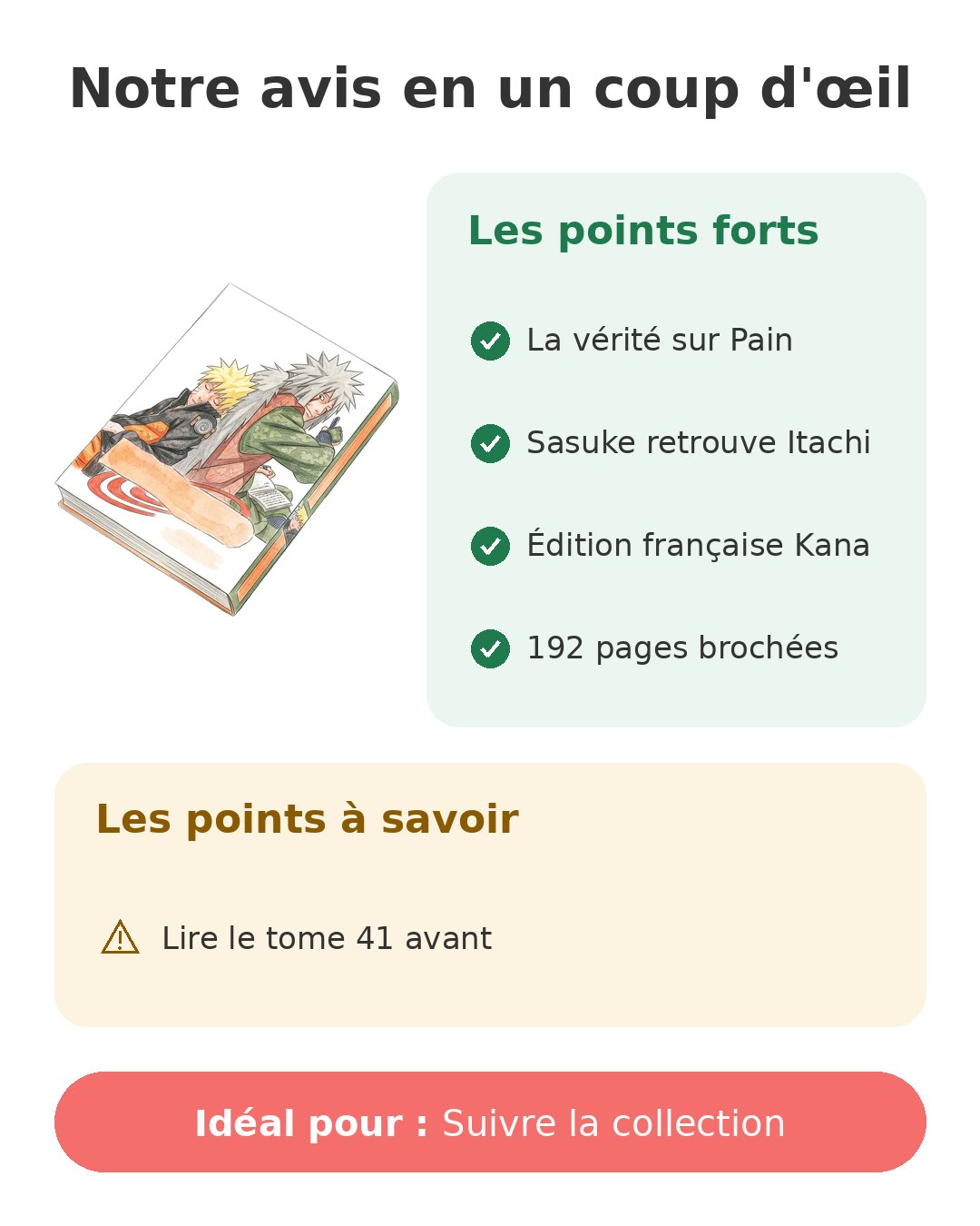 Notre avis en un coup d'œil sur Naruto T42