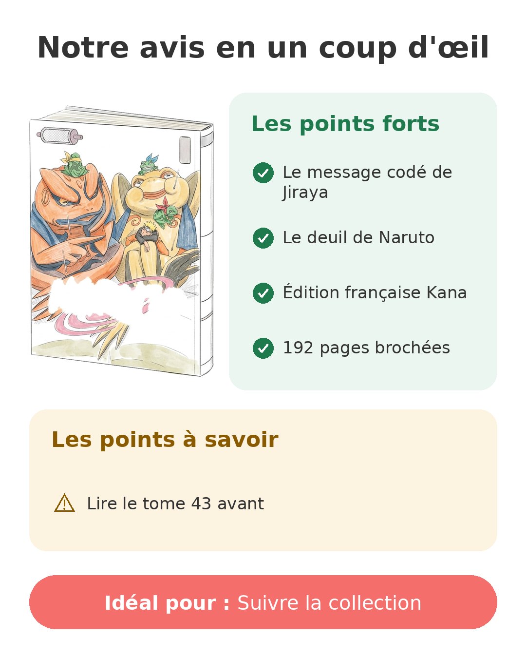 Notre avis en un coup d'œil sur Naruto T44