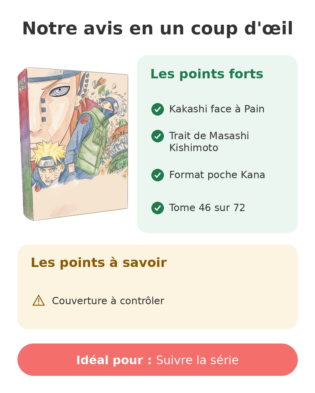 Notre avis en un coup d'œil sur Naruto T46