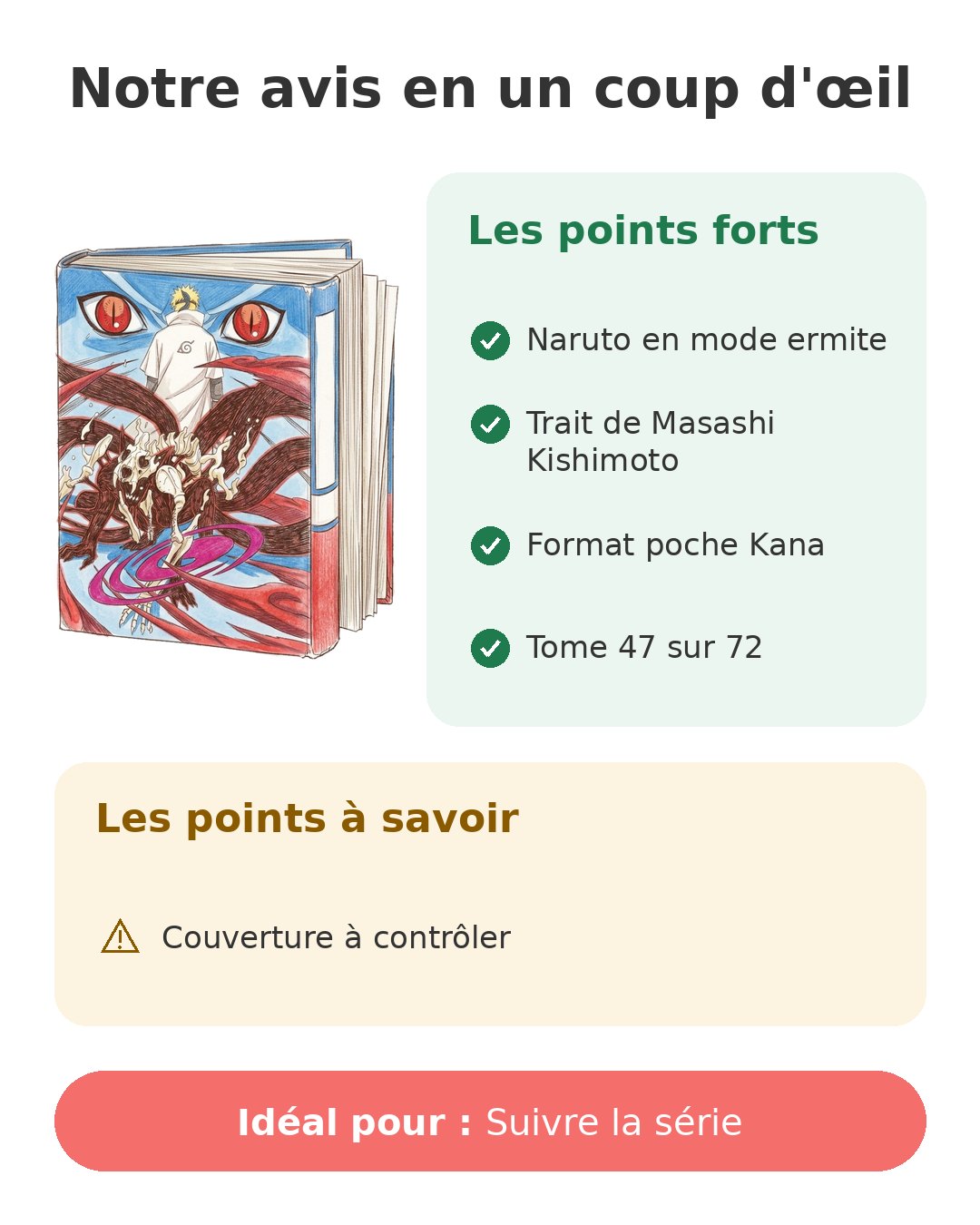 Notre avis en un coup d'œil sur Naruto T47
