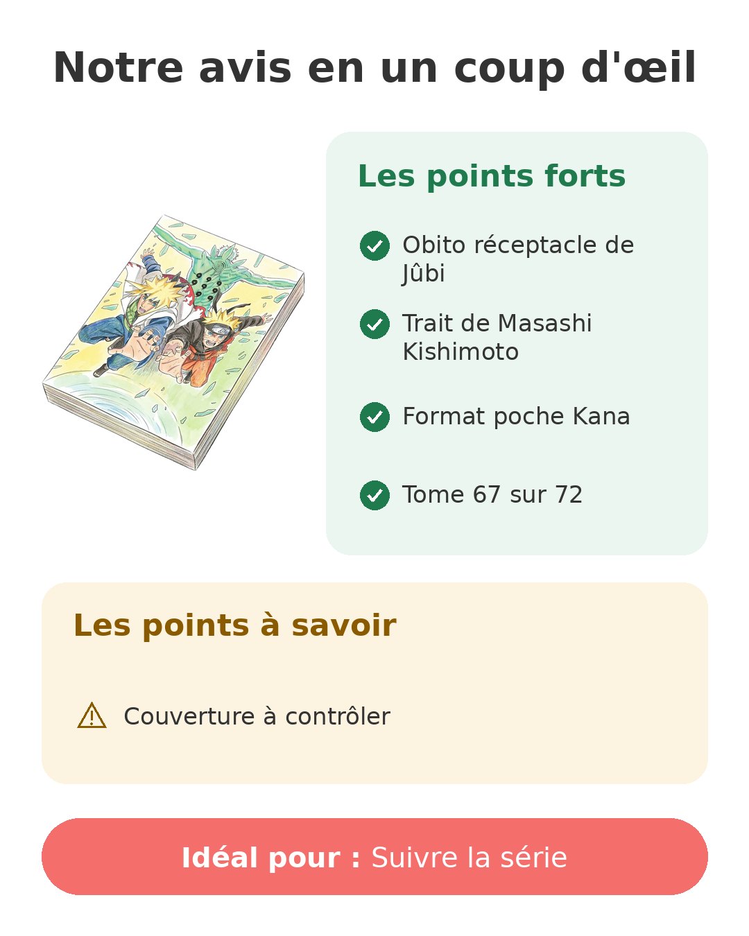 Naruto - Tome 67 Notre avis en un coup d'œil sur Naruto T67