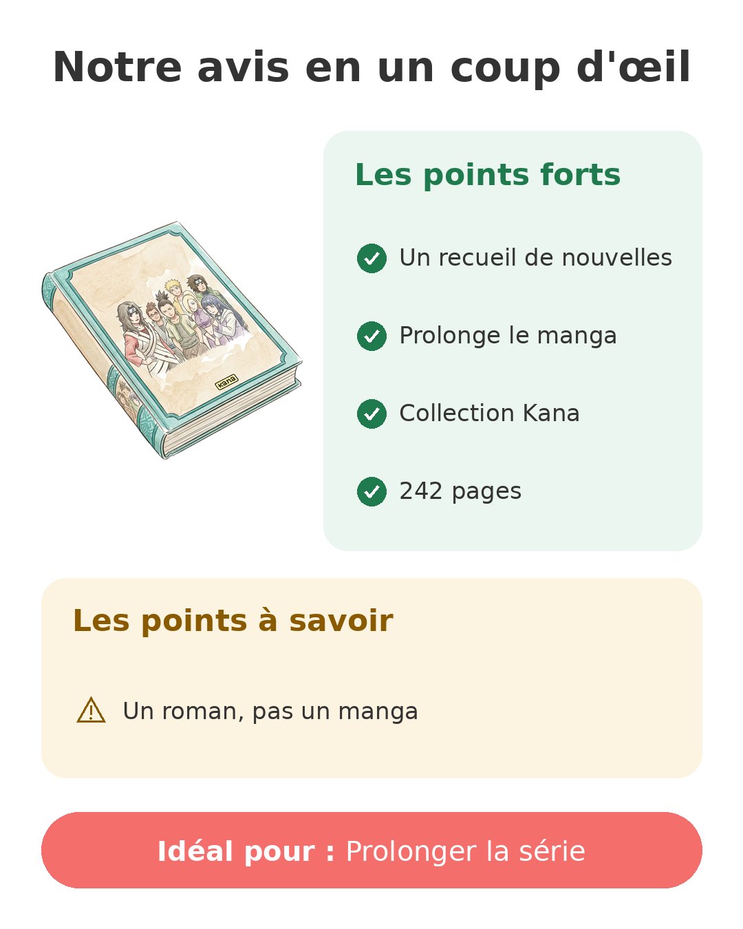 Notre avis en un coup d'œil sur Naruto roman T8