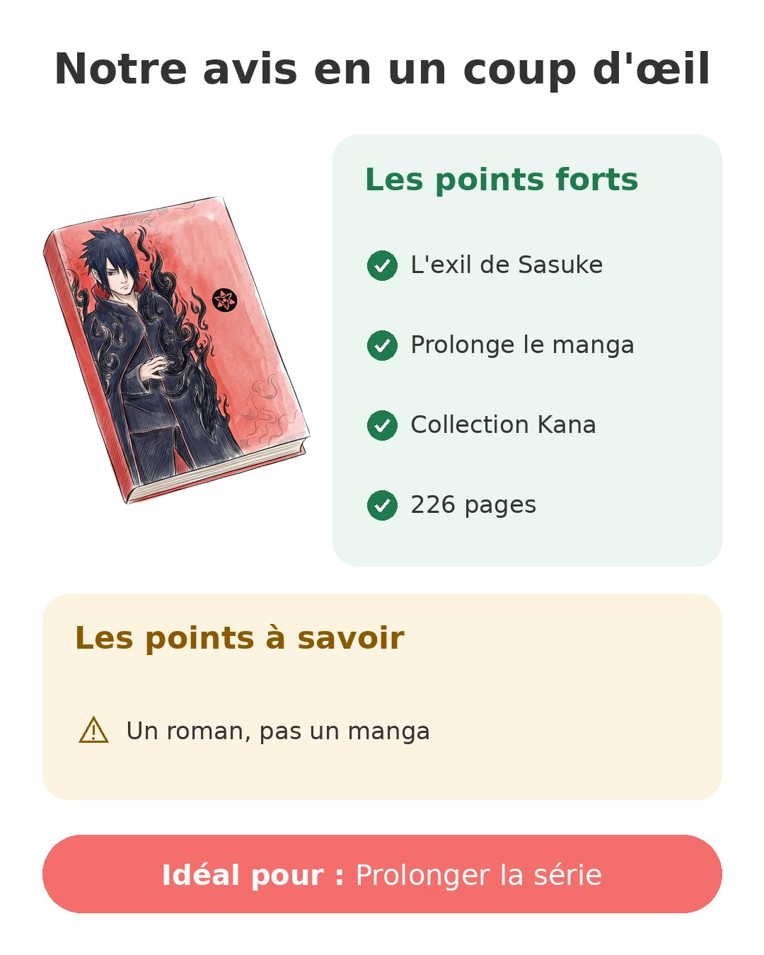 Notre avis en un coup d'œil sur Naruto roman T9