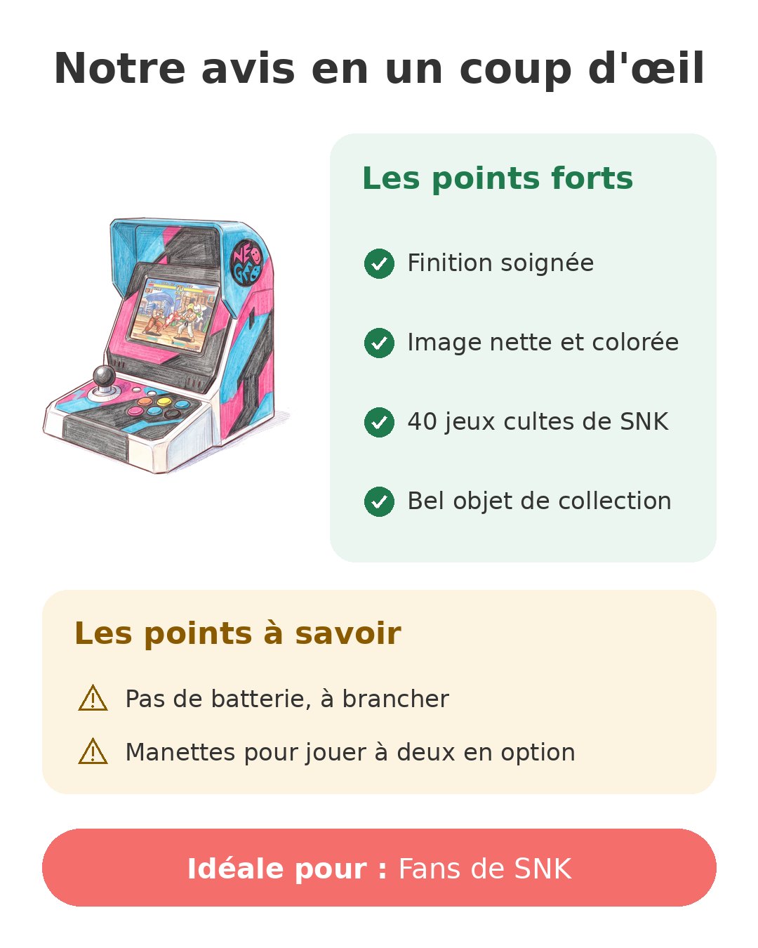 Notre avis en un coup d'œil sur Neo Geo Mini