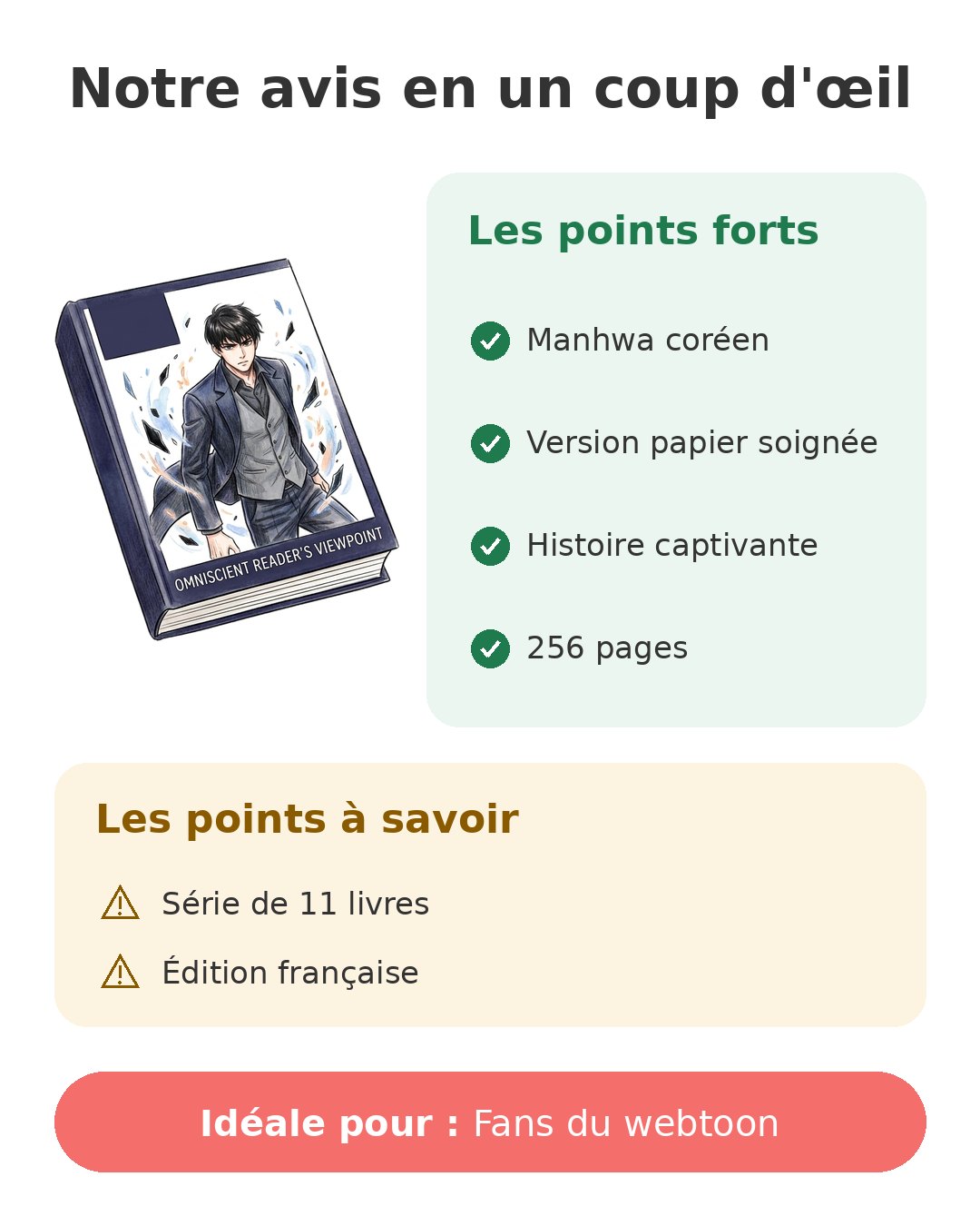 Notre avis en un coup d'œil sur Omniscient Reader T1