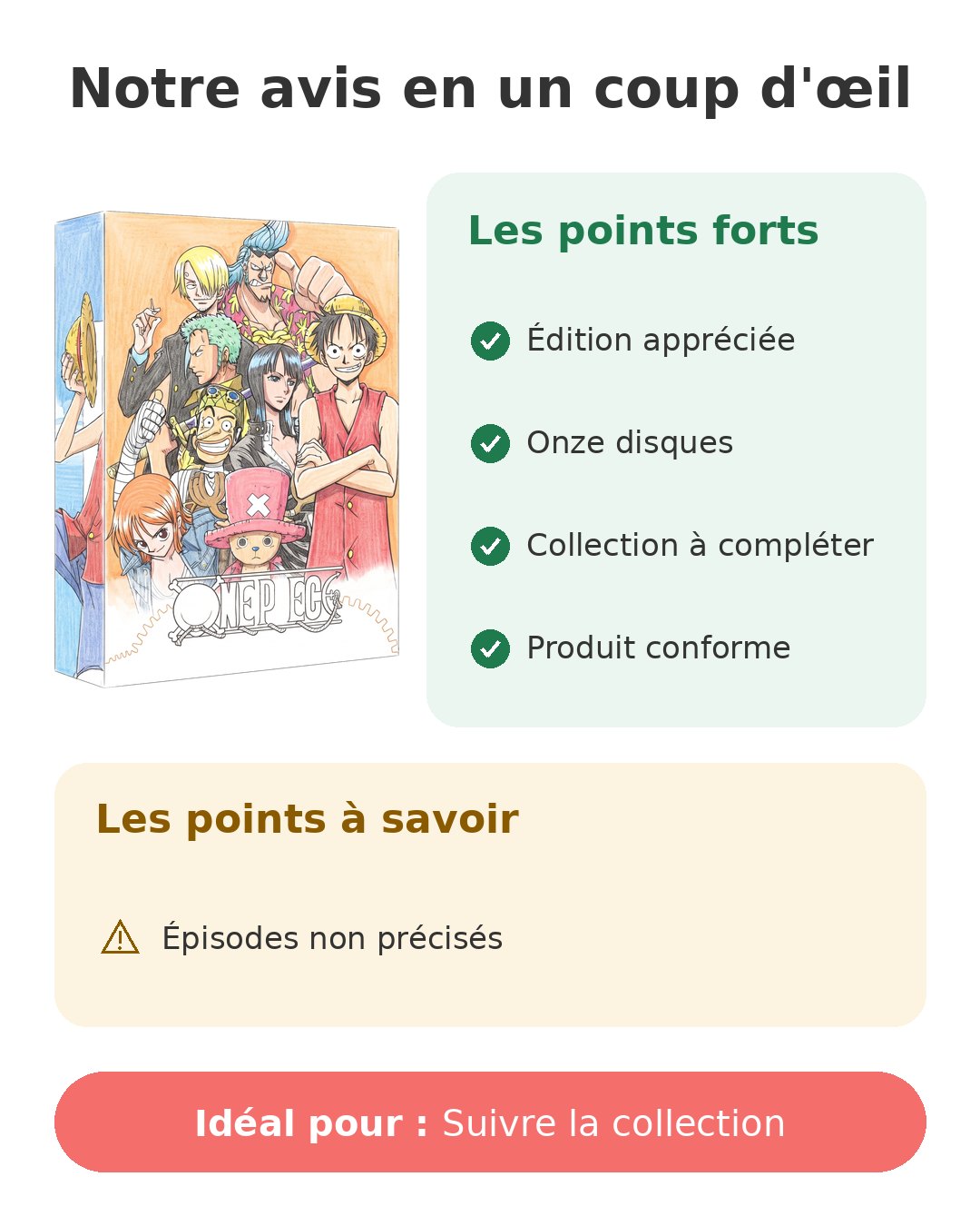 Notre avis en un coup d'œil sur One Piece coffret 5