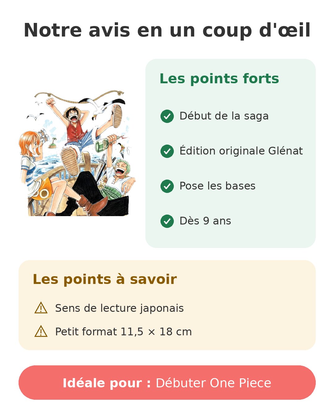 Notre avis en un coup d'œil sur One Piece tome 1