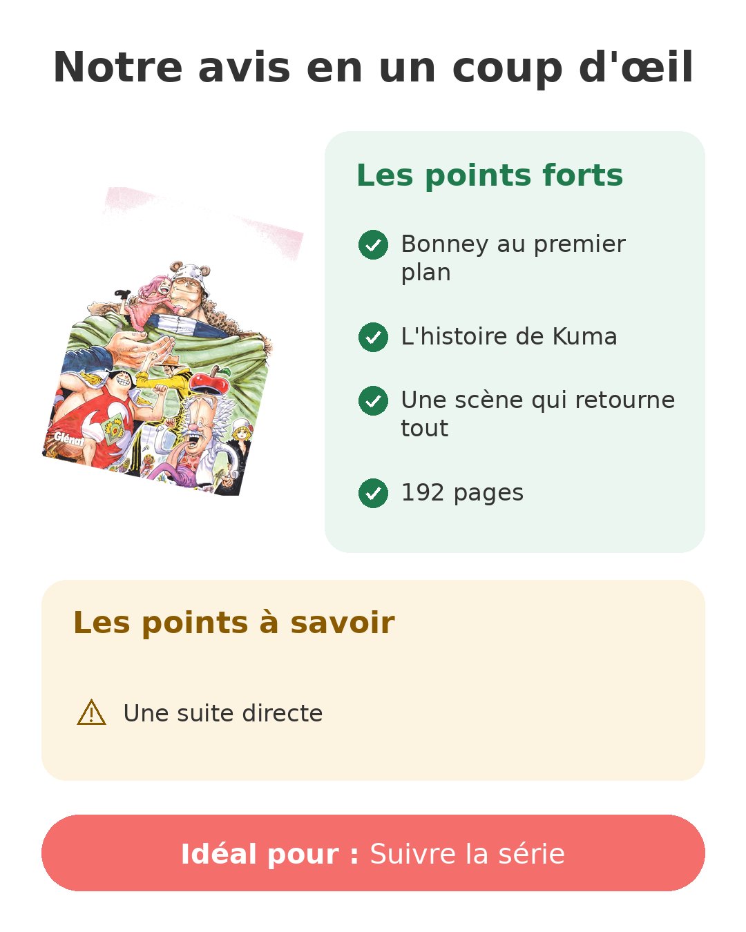 Notre avis en un coup d'œil sur One Piece T109