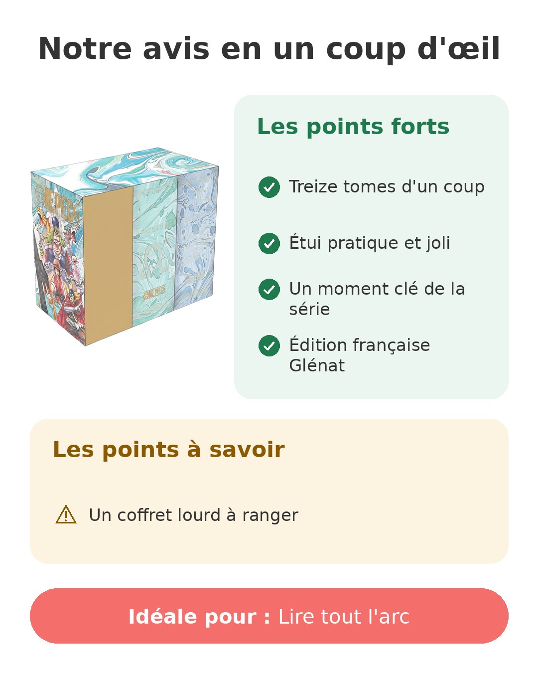 One Piece en coffret Water Seven pour lire l'arc d'Enies Lobby Notre avis en un coup d'œil sur Coffret Water Seven