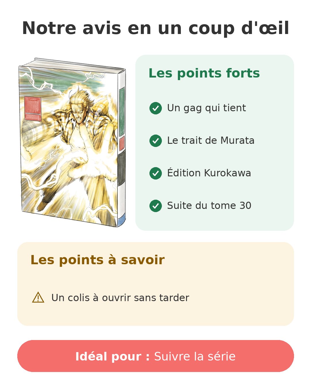Notre avis en un coup d'œil sur One-Punch Man T31