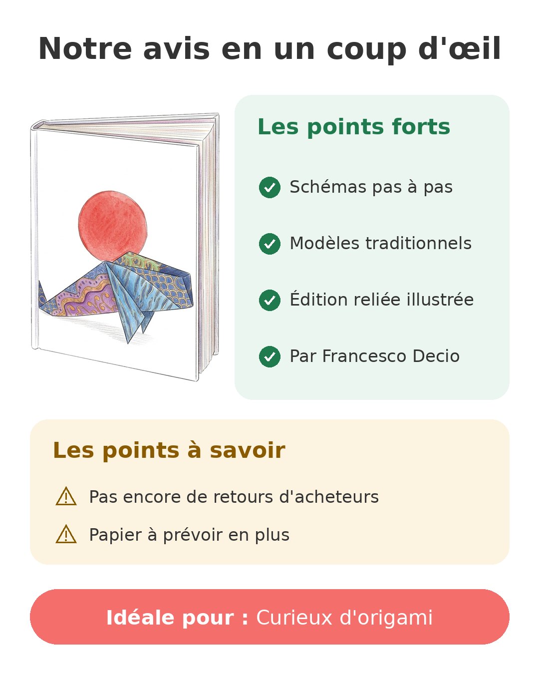 Notre avis en un coup d'œil sur Grand livre origami