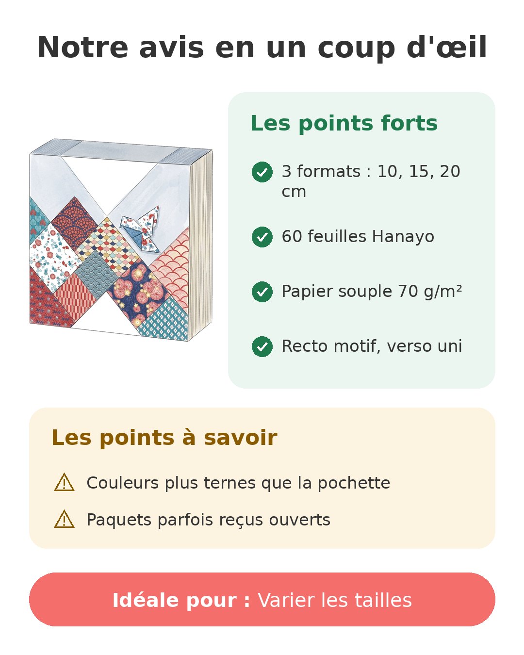 Notre avis en un coup d'œil sur Origami Clairefontaine
