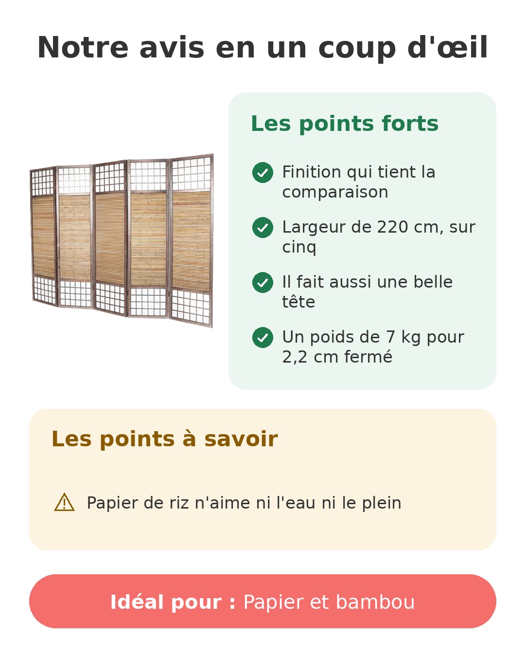 Notre avis en un coup d'œil sur Bois et bambou