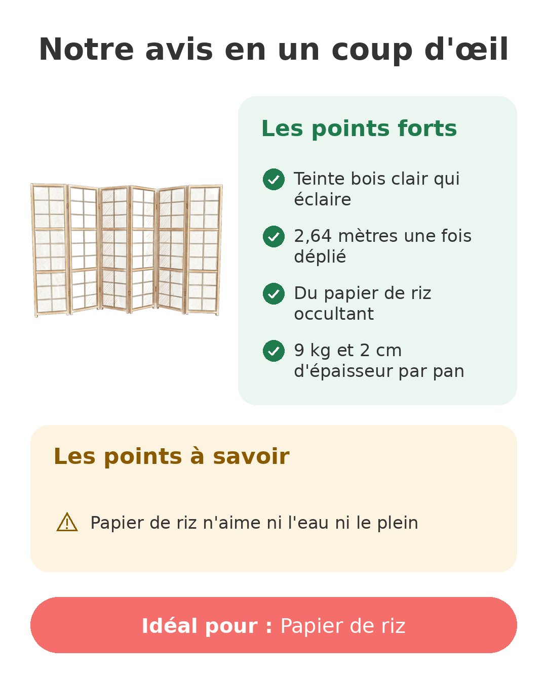 Notre avis en un coup d'œil sur Bois naturel six pans