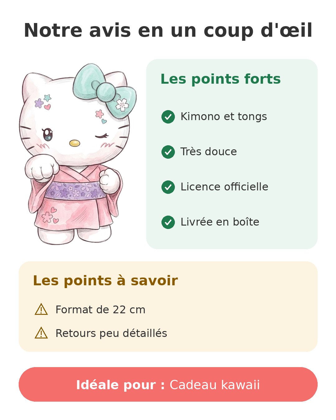 Notre avis en un coup d'œil sur Hello Kitty kimono