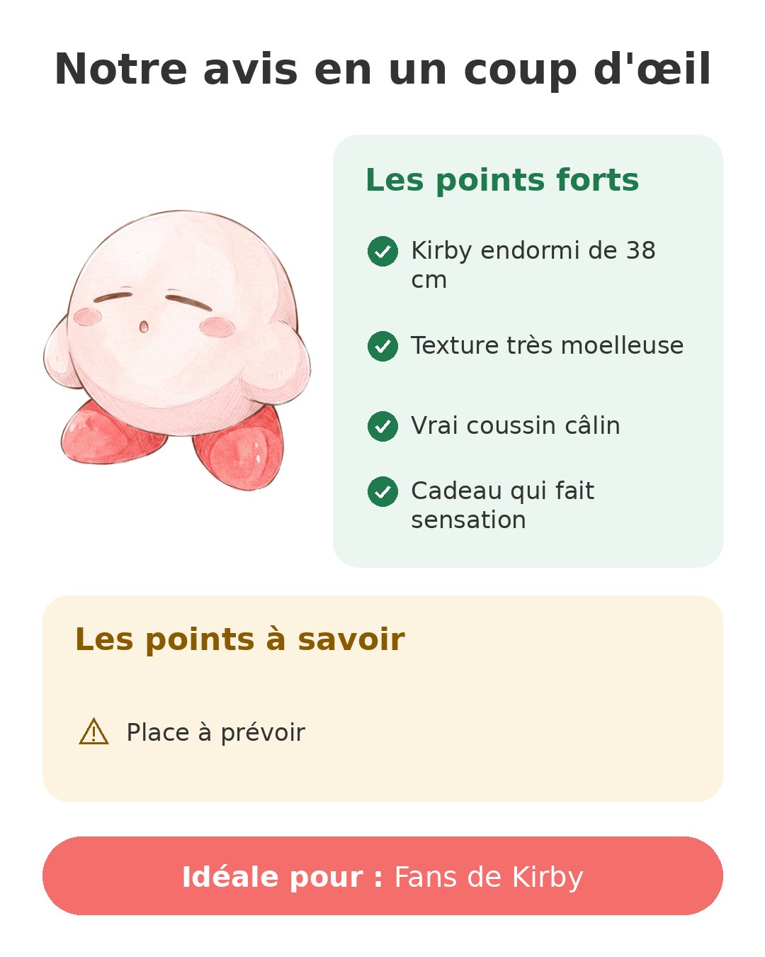 Notre avis en un coup d'œil sur Kirby Mocchi Mega