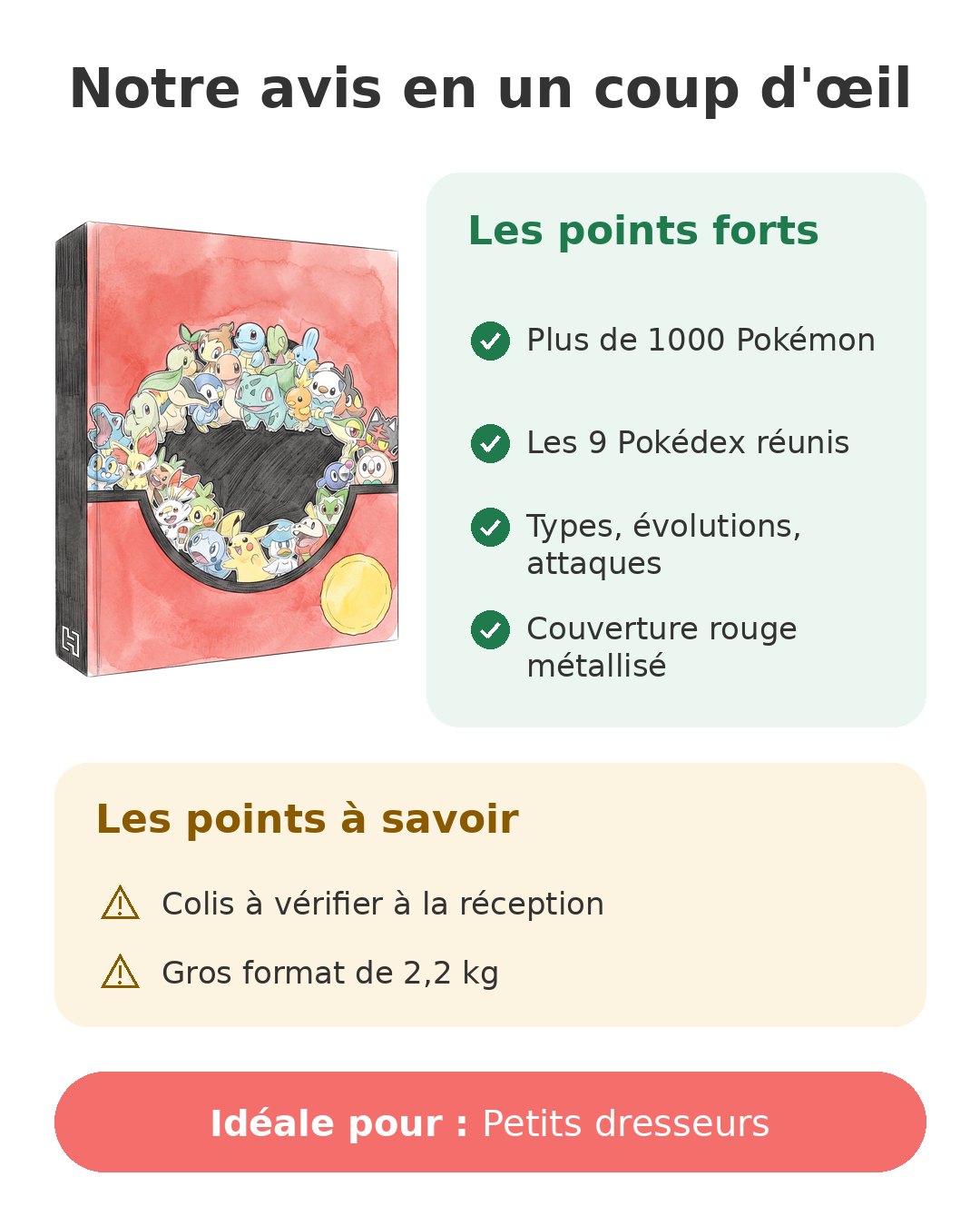 Notre avis en un coup d'œil sur Pokédex intégral