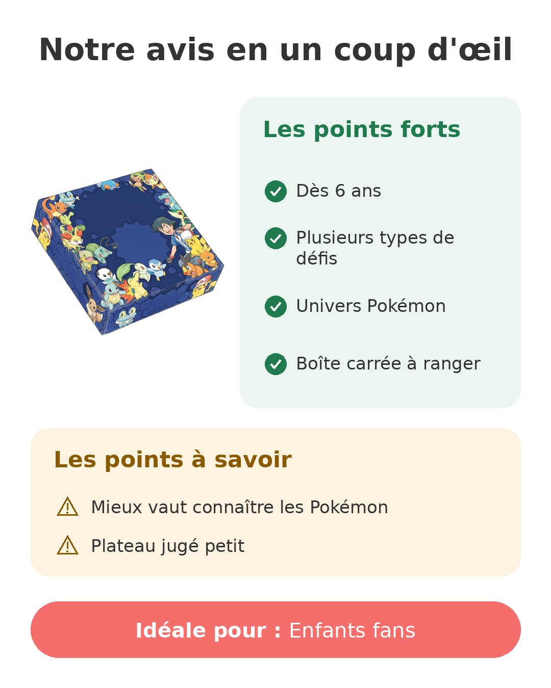 Notre avis en un coup d'œil sur Pokémon cherche-trouve