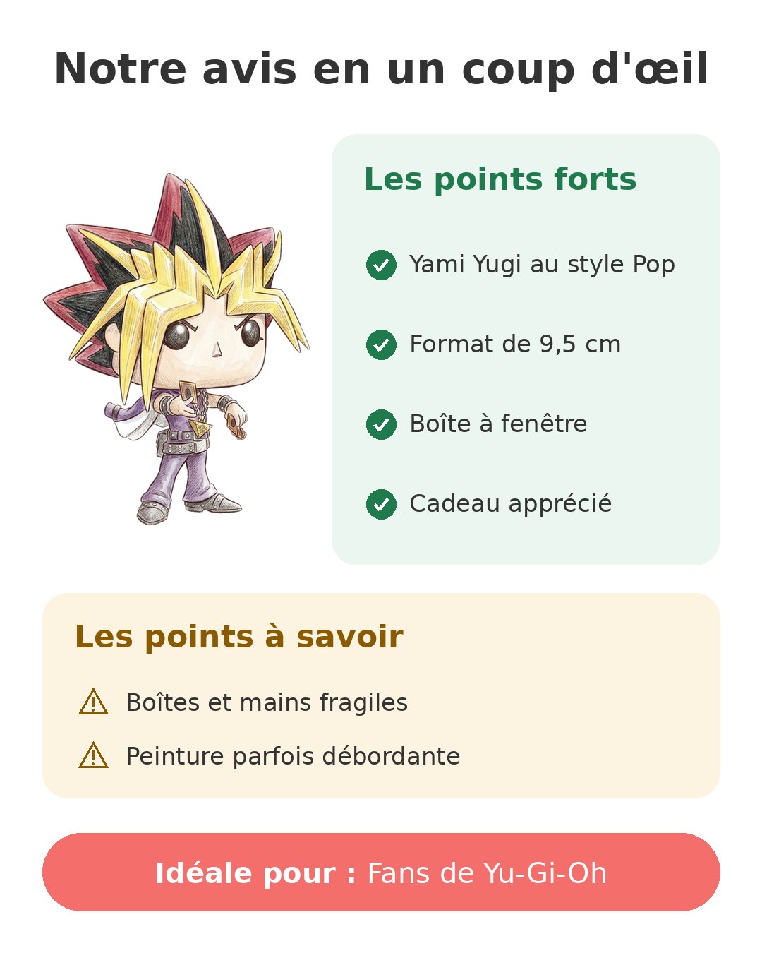 Funko Pop Yami Yugi le roi des jeux de Yu-Gi-Oh en vinyle Notre avis en un coup d'œil sur Pop Yami Yugi