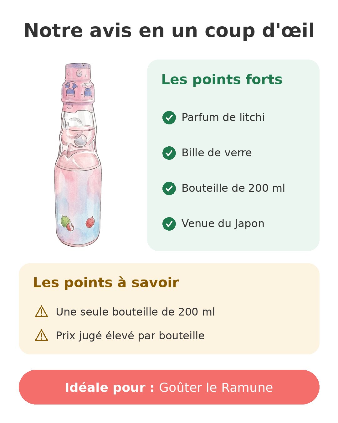 Notre avis en un coup d'œil sur Ramune litchi Kimura