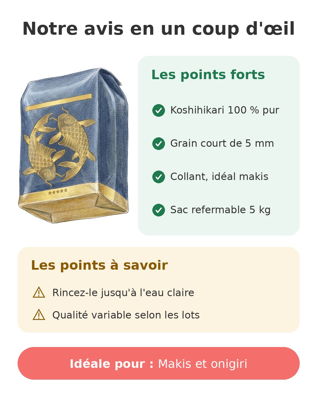 Notre avis en un coup d'œil sur Koshihikari 5 kg