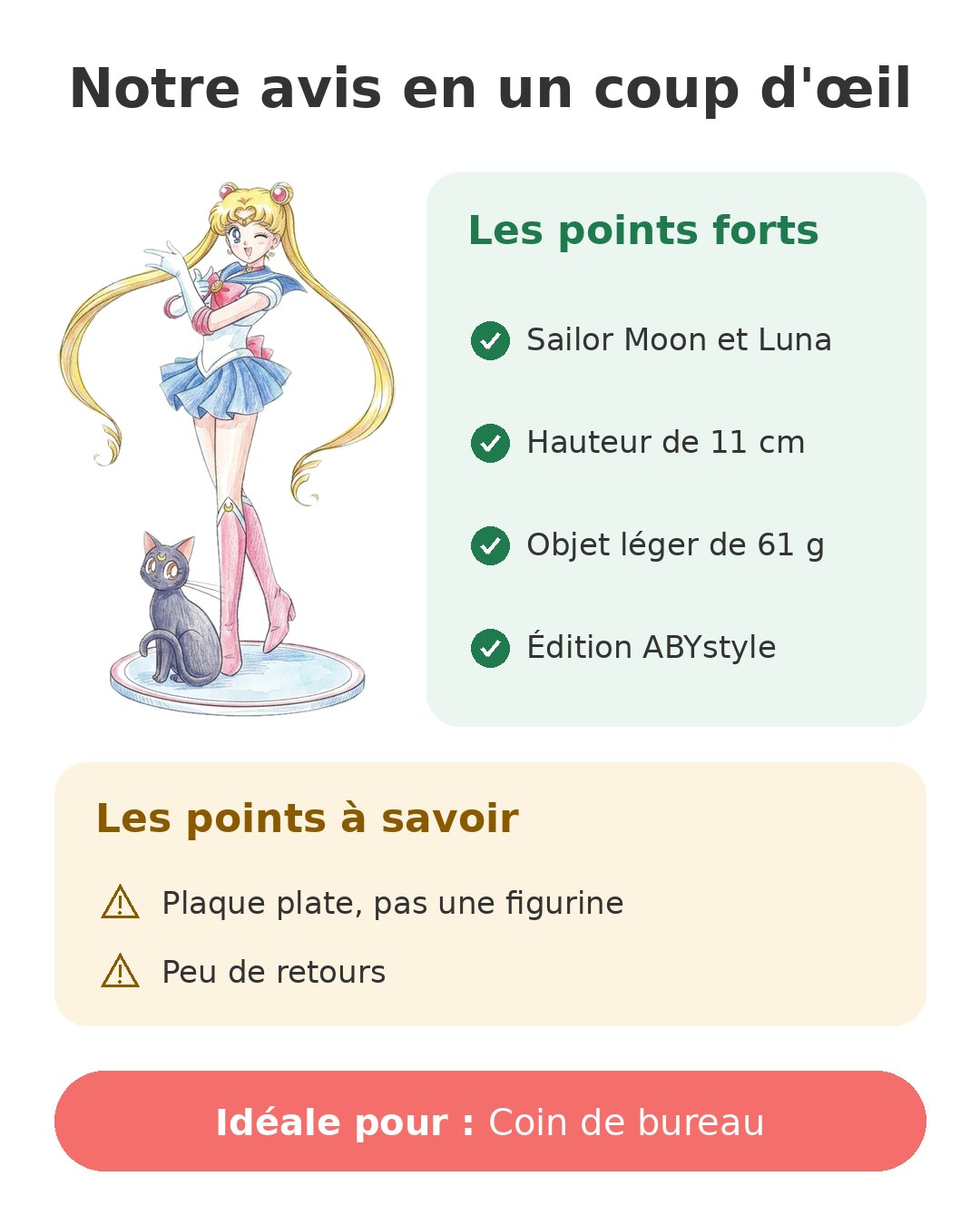 Notre avis en un coup d'œil sur Déco Sailor Moon