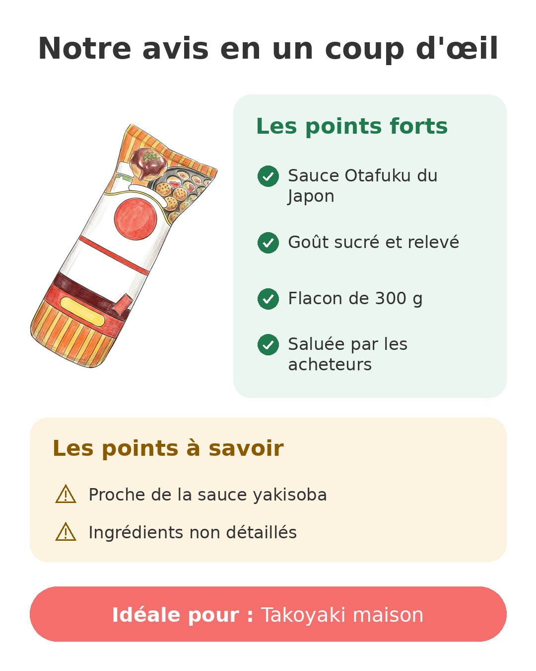 Notre avis en un coup d'œil sur Sauce takoyaki Otafuku