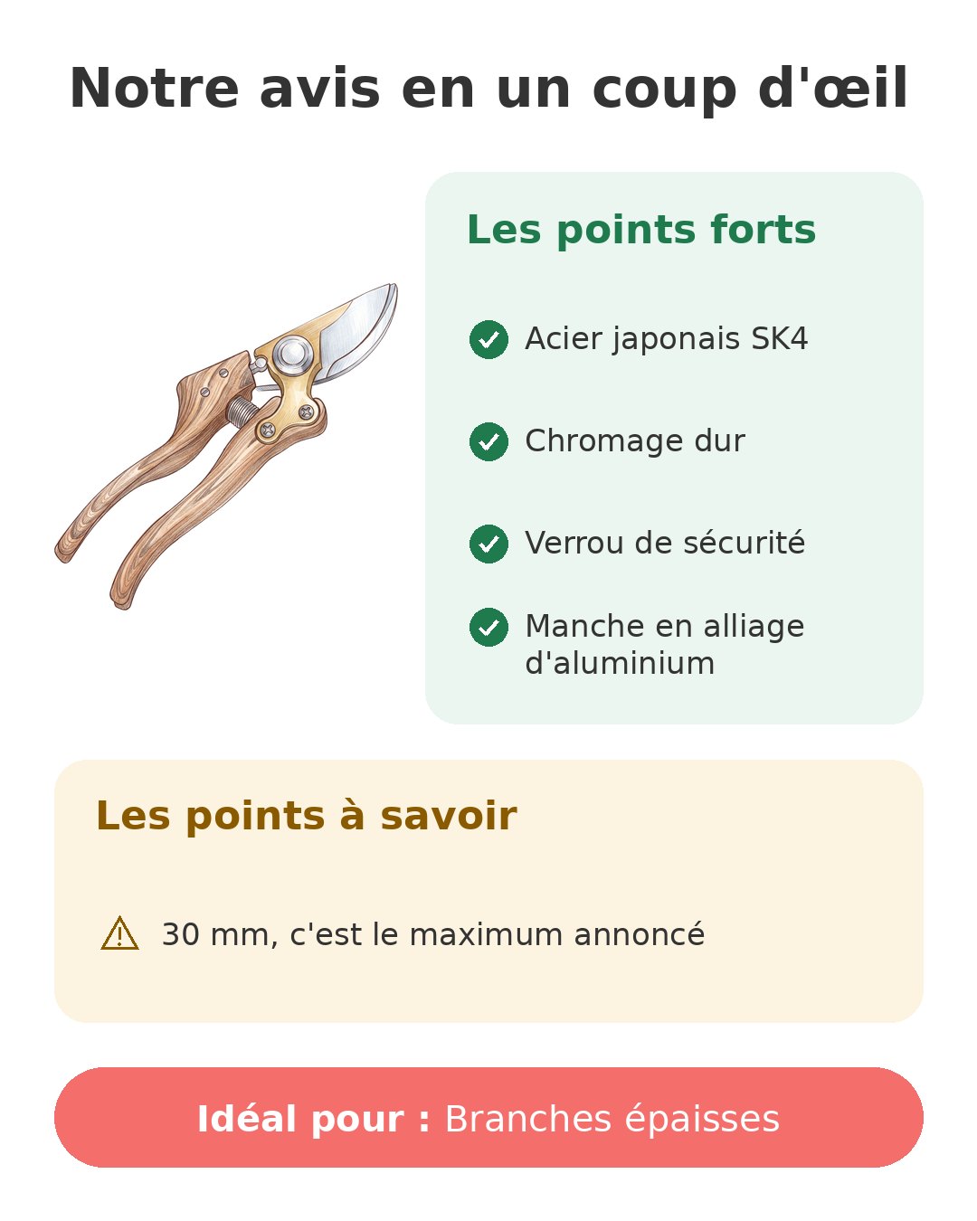 Notre avis en un coup d'œil sur Sécateur SK4