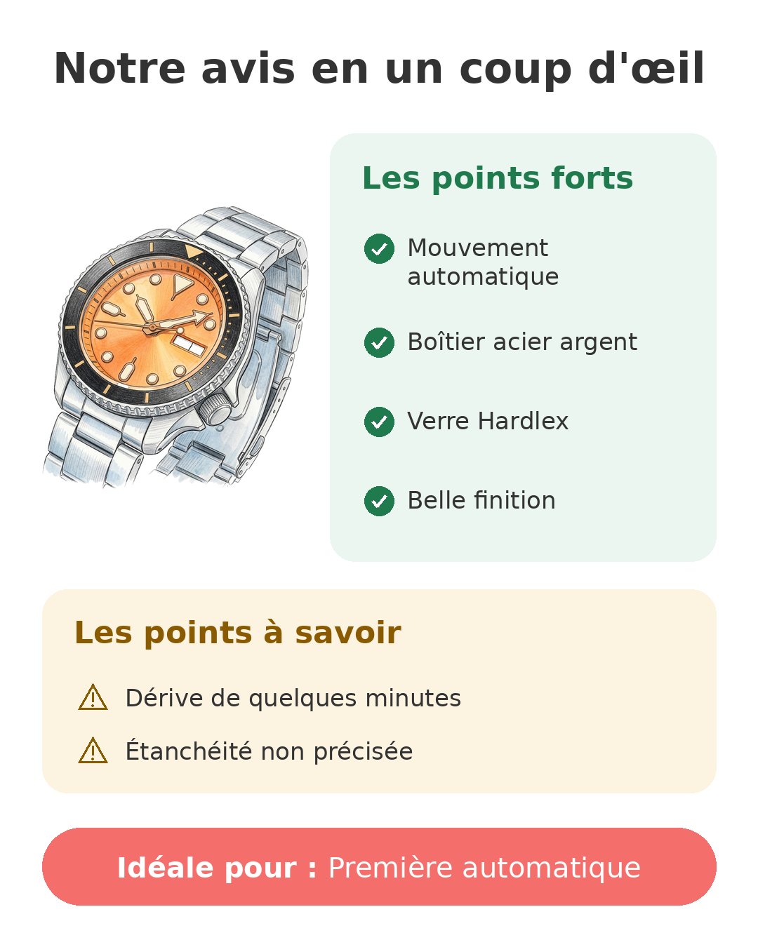 Montre Seiko 5 Sports SRPD59K1 automatique Notre avis en un coup d'œil sur Seiko 5 Sports
