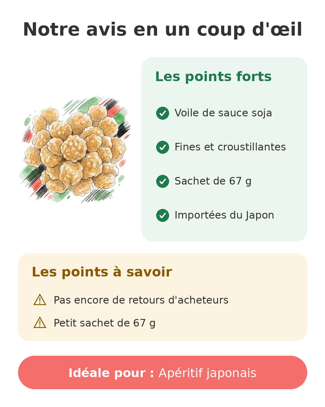 Notre avis en un coup d'œil sur Senbei Amanoya 67 g