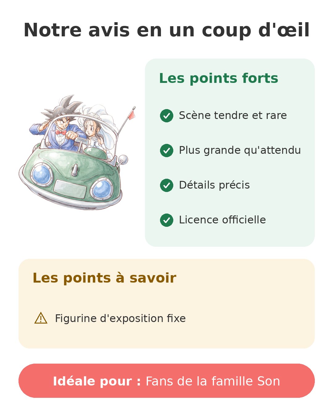 Notre avis en un coup d'œil sur Goku et Chichi