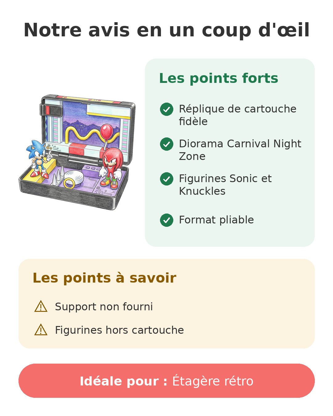 Notre avis en un coup d'œil sur Cartouche Sonic 3