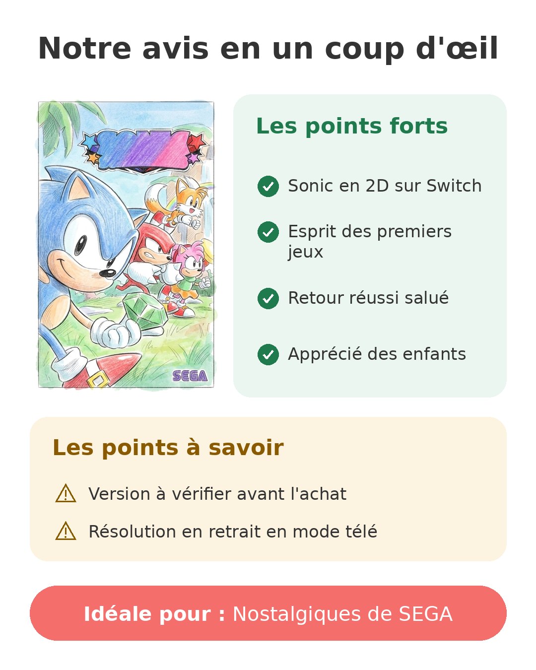 Notre avis en un coup d'œil sur Sonic Superstars