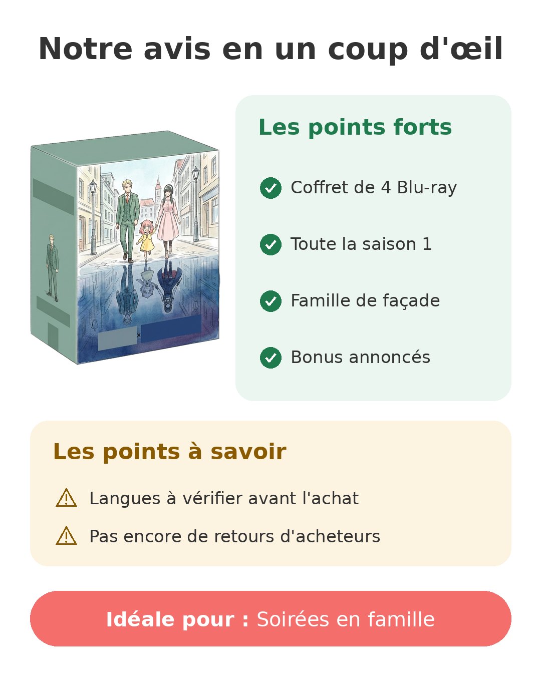 Notre avis en un coup d'œil sur Spy x Family saison 1