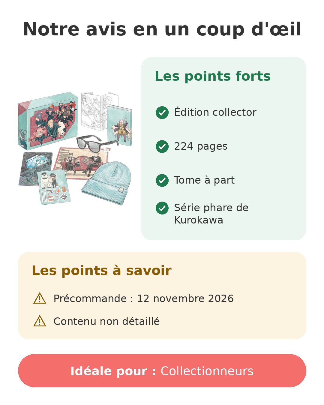 Notre avis en un coup d'œil sur Spy x Family collector