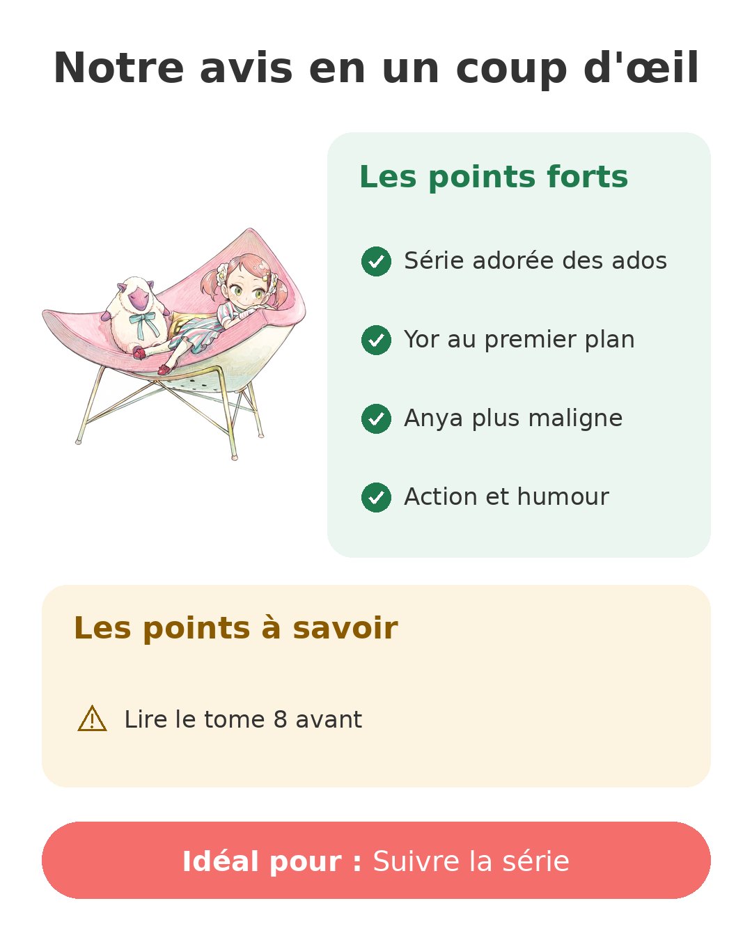 Notre avis en un coup d'œil sur Spy x Family T9